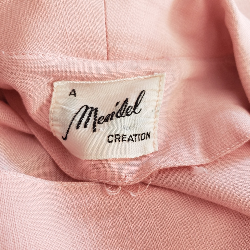 VTG 50s Pink Short Sleeve Mendel Dress - Picture 12 of 13